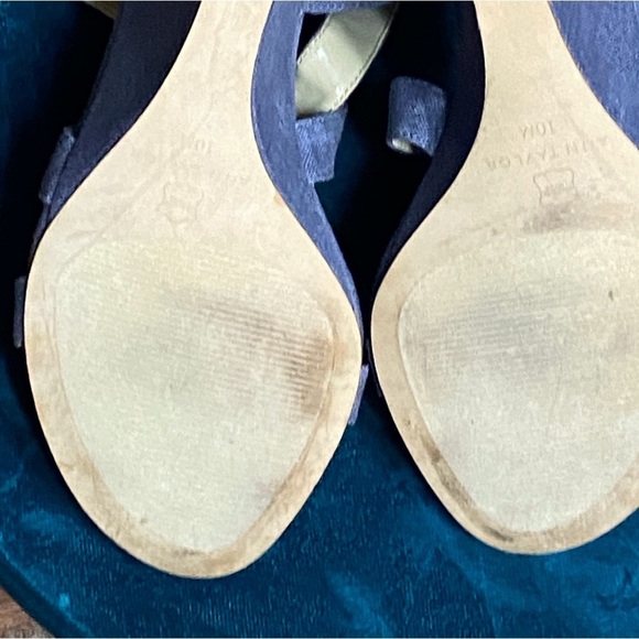 Ann Taylor Slate Blue Linen Wedges - Picture 7 of 7